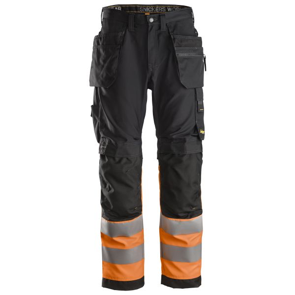 Arbeidsbukse Snickers 6233 AllroundWork varsel, oransje/svart C54